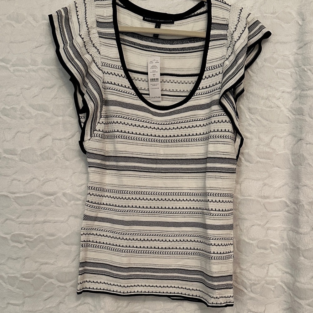 White House Black Market Striped Knit Top